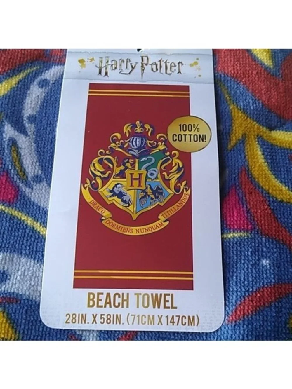 Warner Bros Harry Potter House Crests Beach Towel, 28